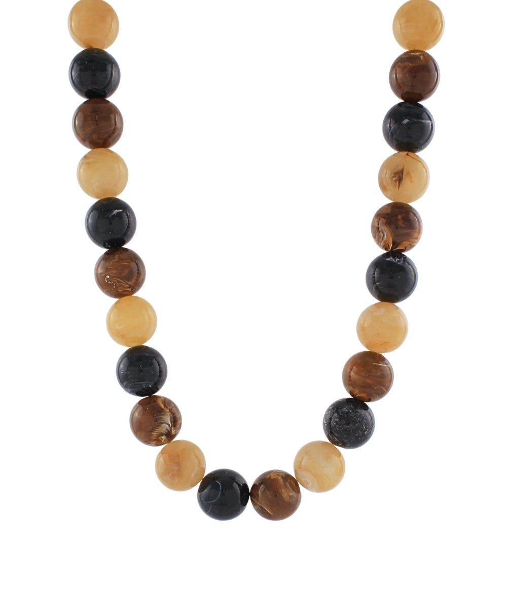 20mm Marble Ball Necklace "Brown/Multi"