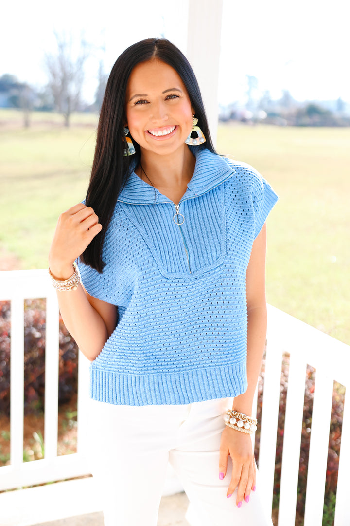 Breezy Sweater Top "Blue"