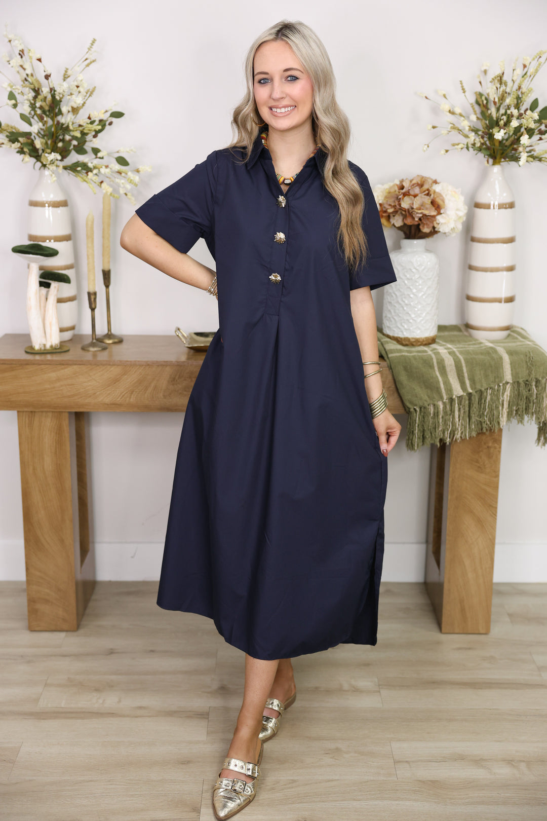 The Staple Midi Dress "Navy"