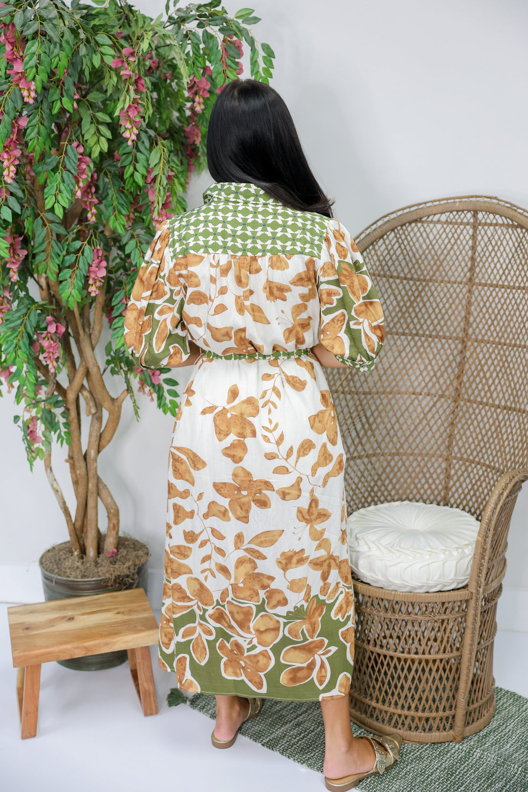 Golden Harvest Midi Dress