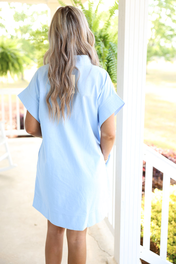 Easy Living Mini Dress "Chambray"