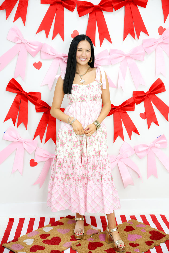 Fancy In Love Midi Dress "Lt.Pink/Multi"