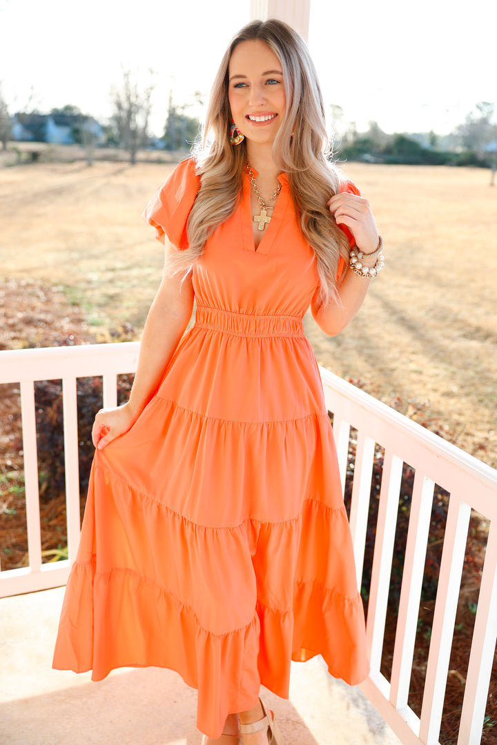 Everyday Elegance Dress "Coral Peach"