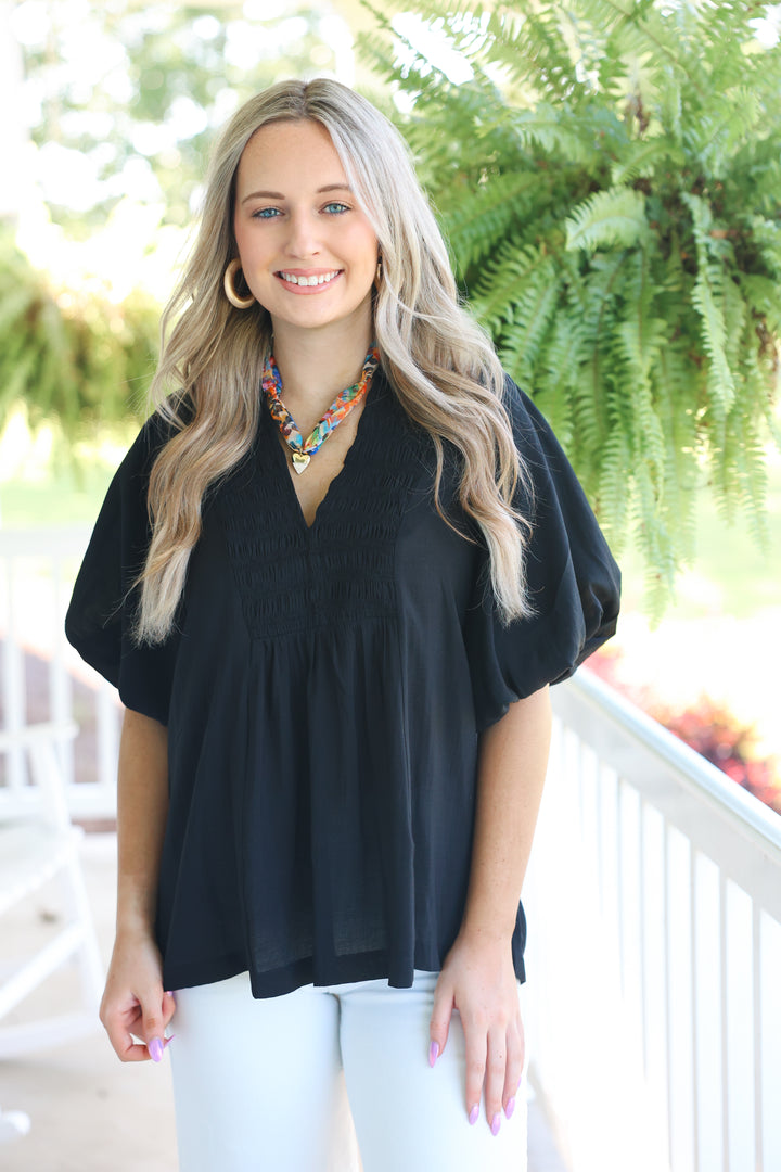 Black Collared Top
