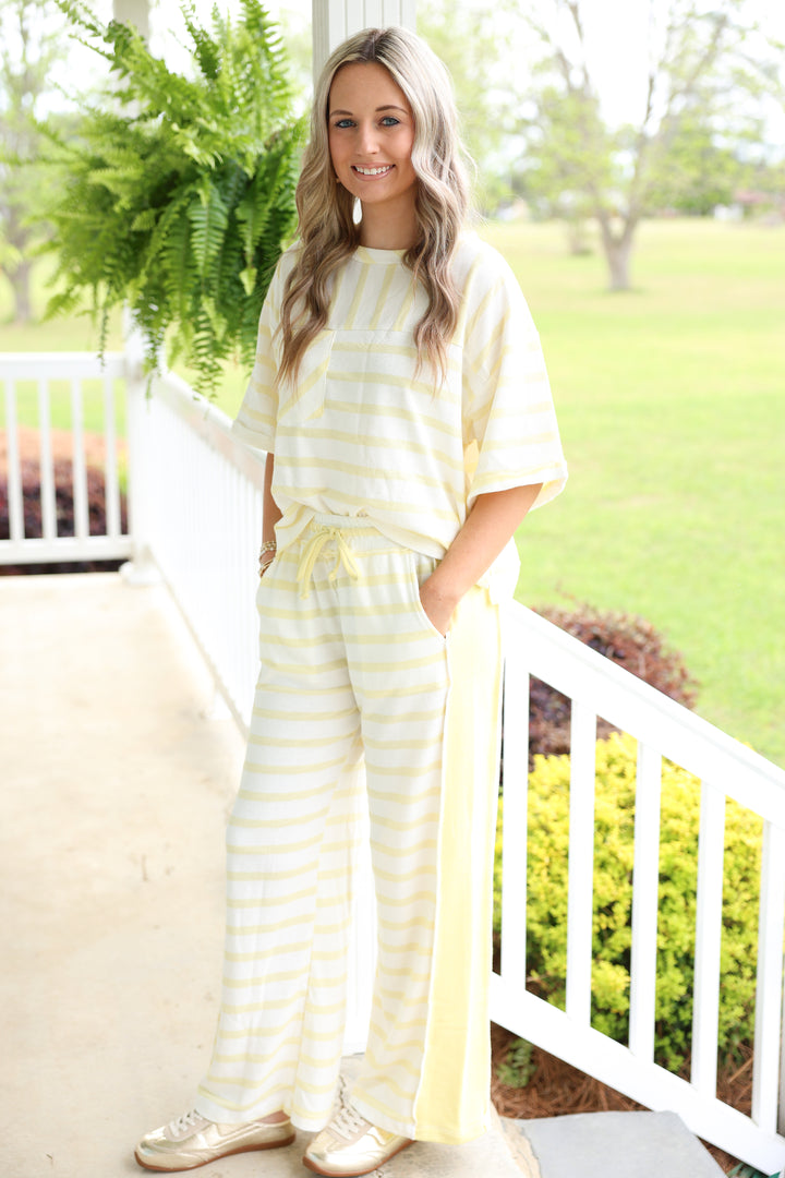 Lemon Drop Lounge Stripe Set