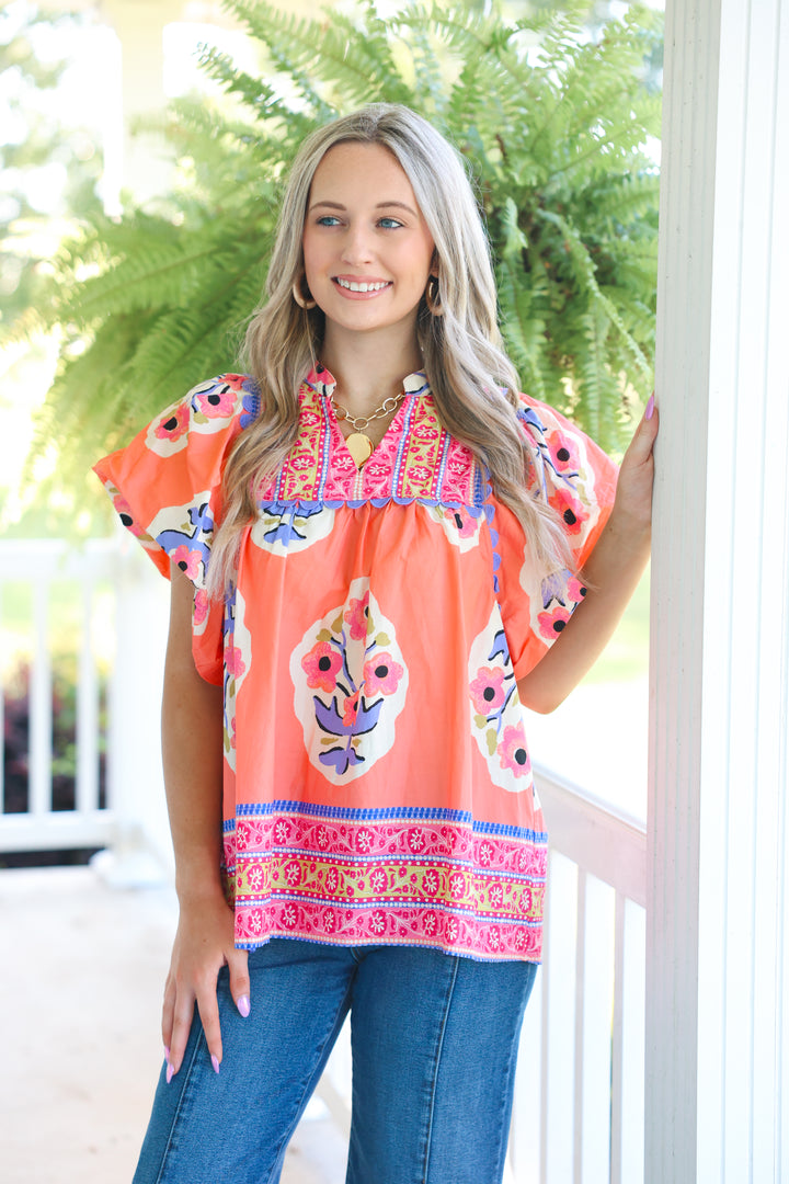 Brighter Days Top "Coral"