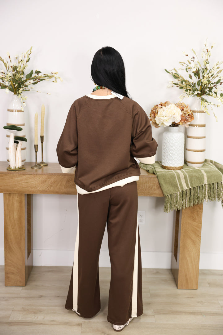 Luxe Knit Colorblock Set "Coco Brown"