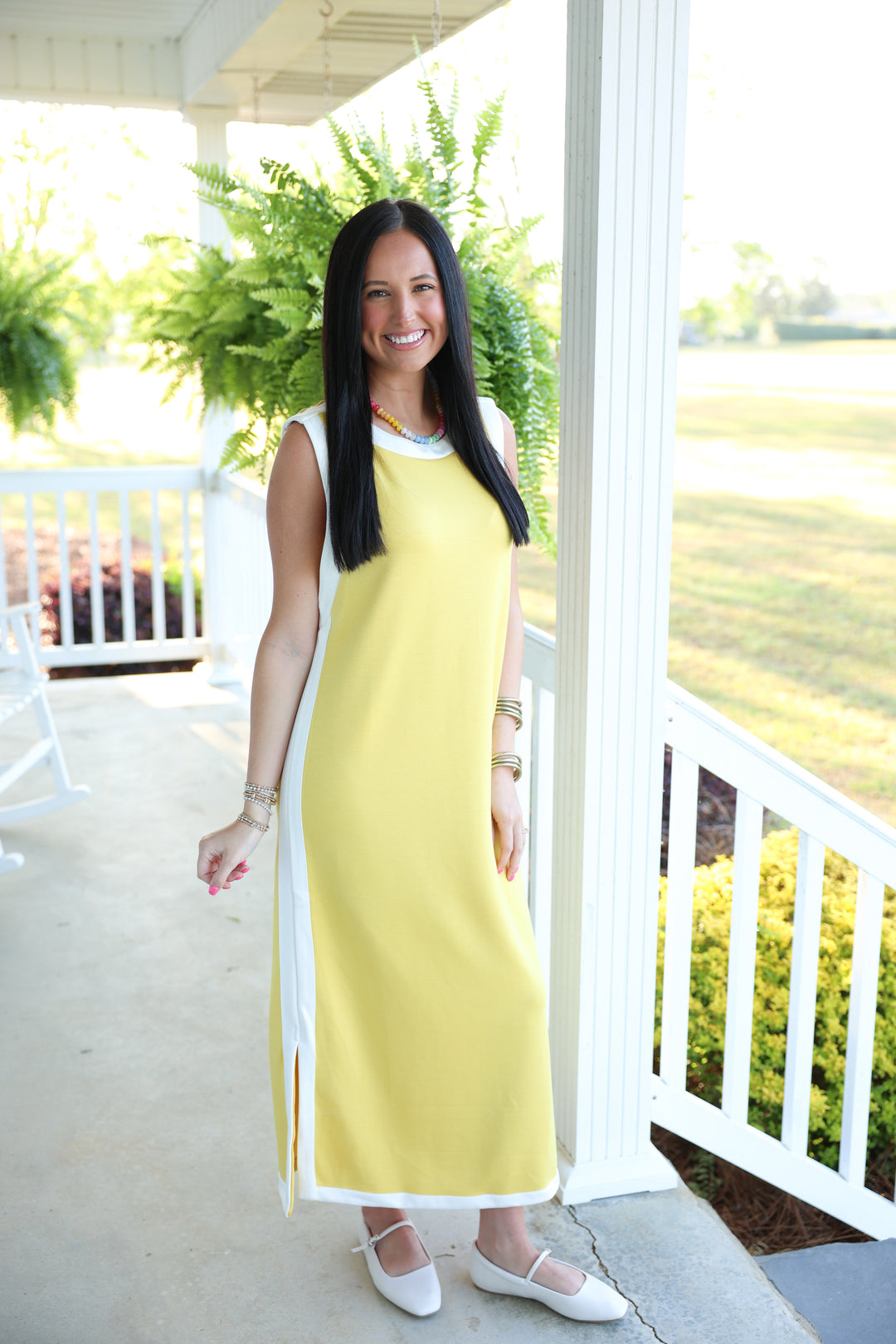 On the Go Midi Dress "Lemon"