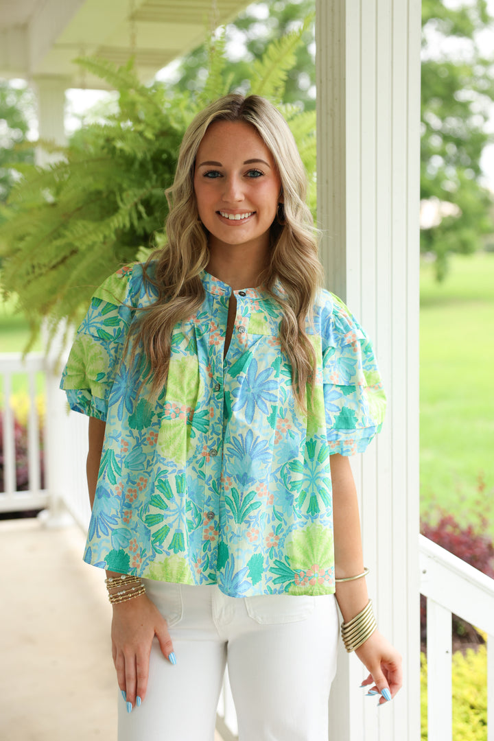 Kaylee Top "Lime Multi"