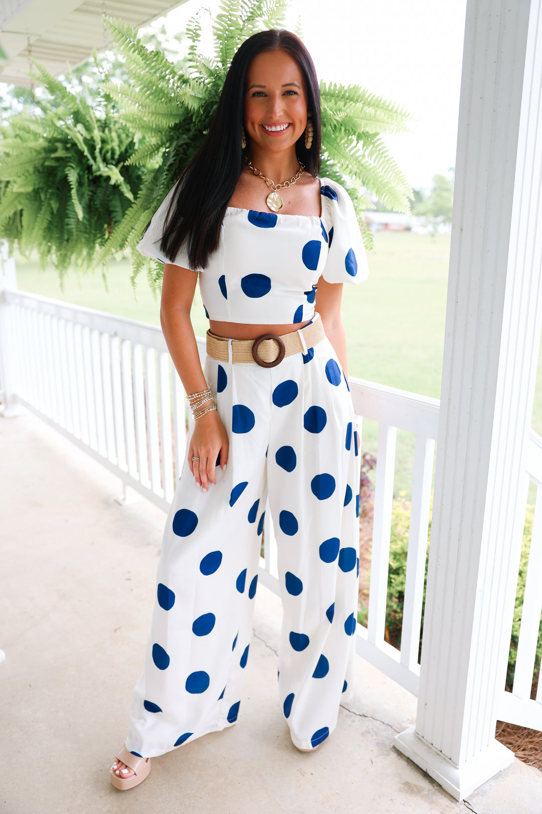 Preppy Polka Dot Set "Navy"