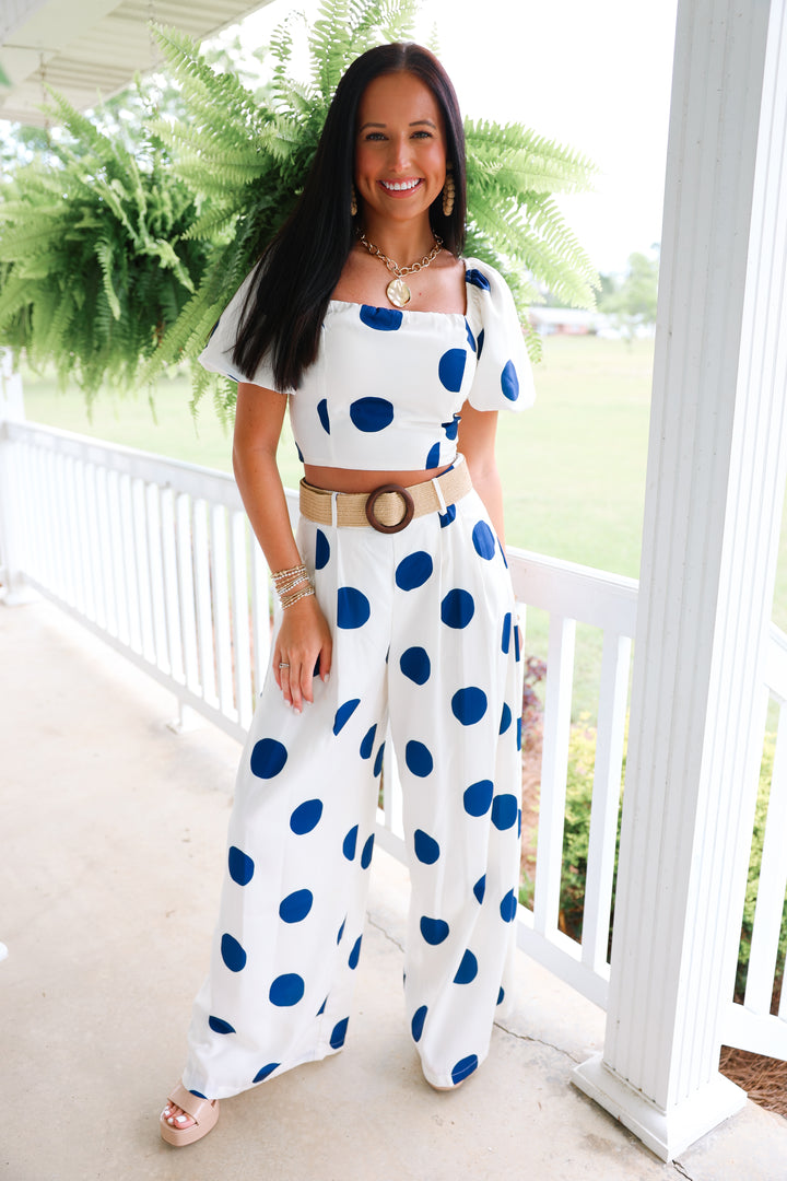 Preppy Polka Dot Set "Navy"