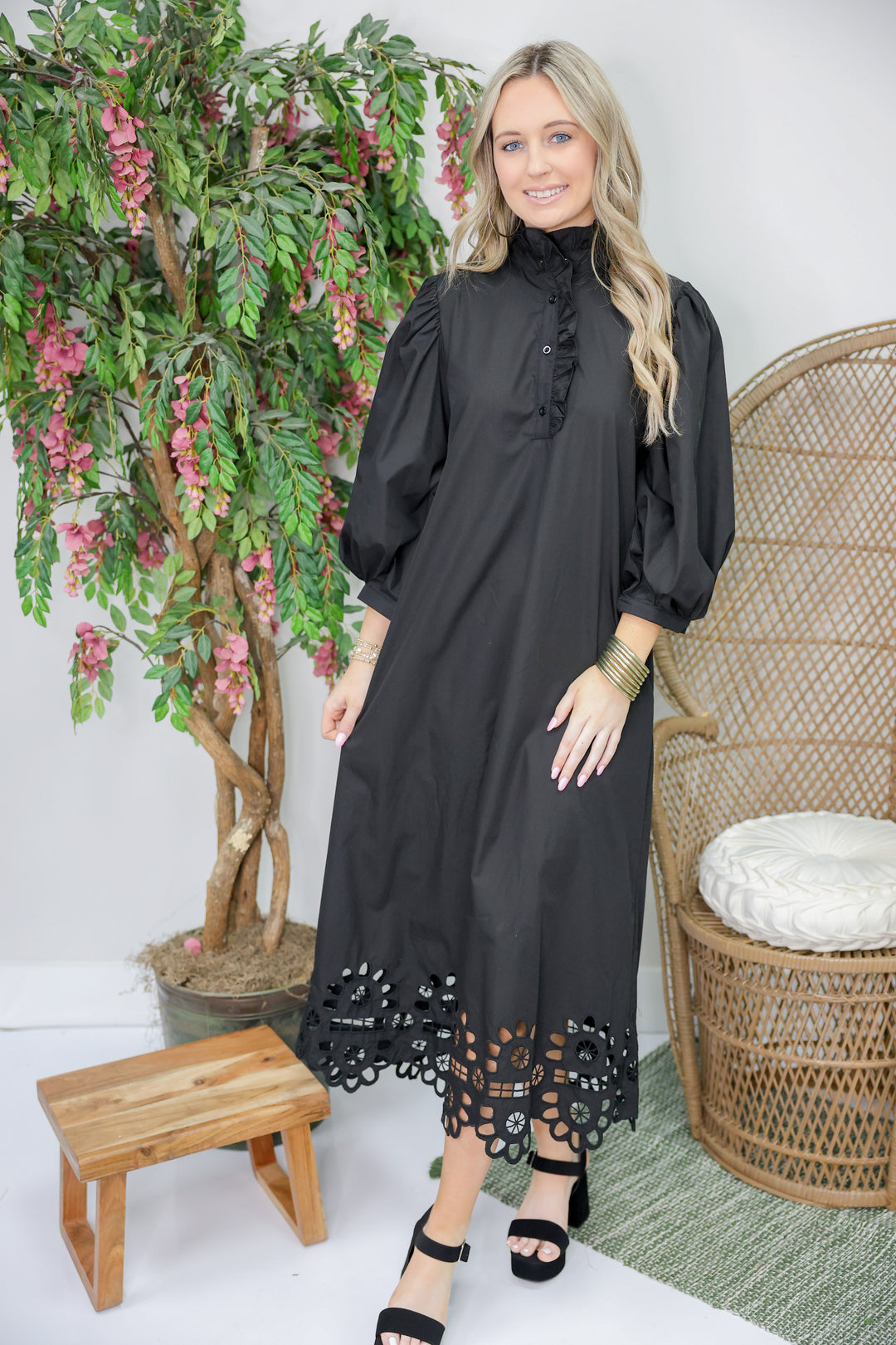 Elegant Nights Midi Dress "Black"