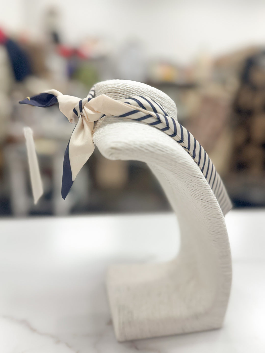 Hart Designs Jewelry - Navy/Ivory Striped Scarf Necklace "Eagle"