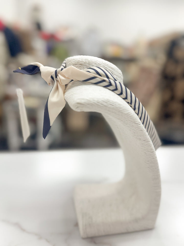 Hart Designs Jewelry - Navy/Ivory Striped Scarf Necklace "Eagle"
