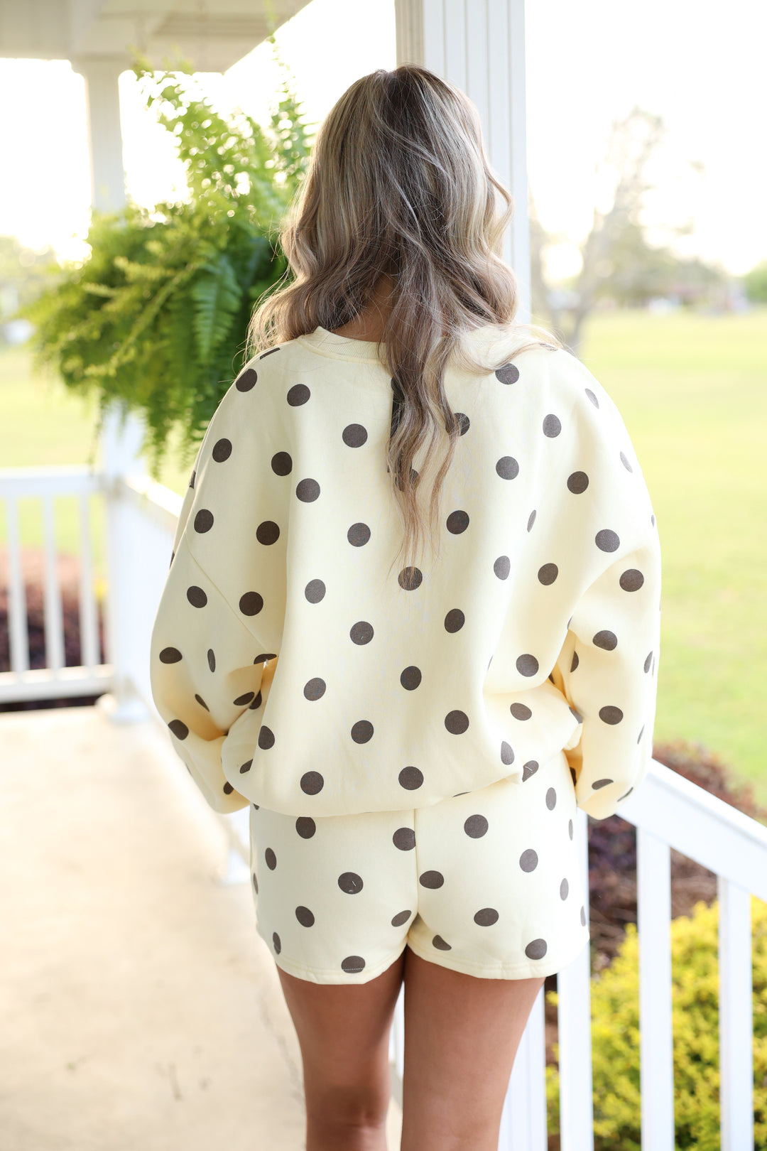 Polka Dot Fleece Set "Yellow/Brown"