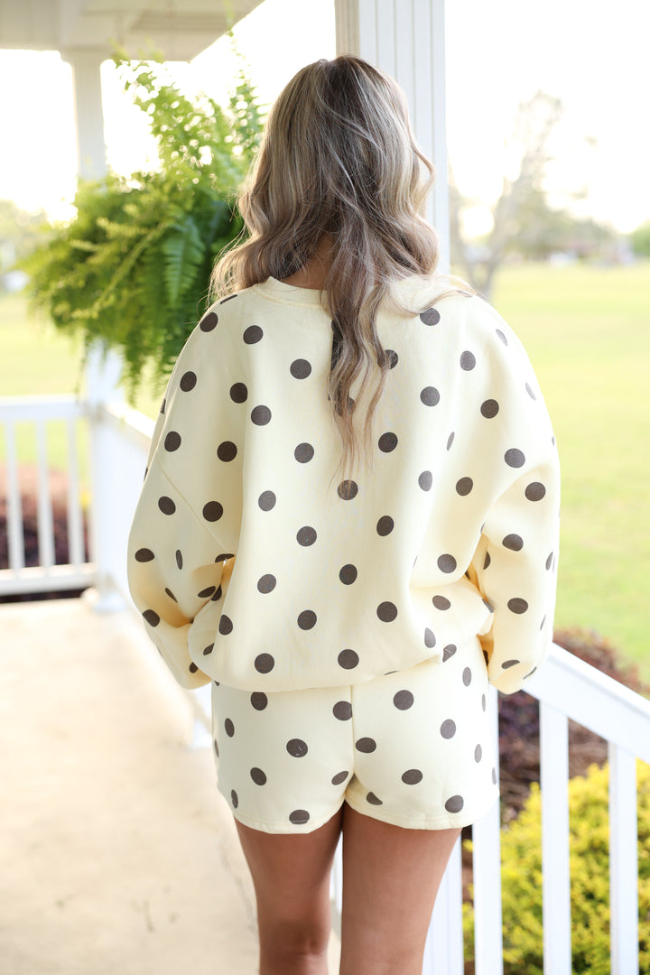 Polka Dot Fleece Set "Yellow/Brown"