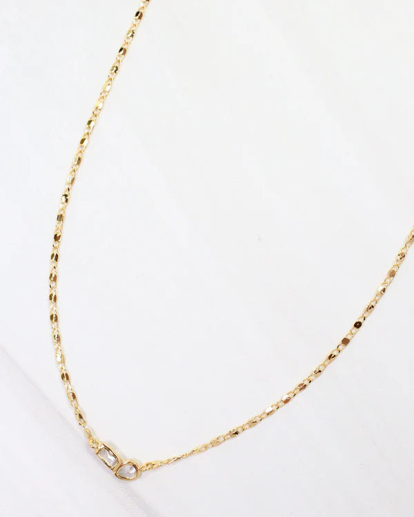 Caroline Hill - Minden Teardrop Baguette Necklace "WR Gold"