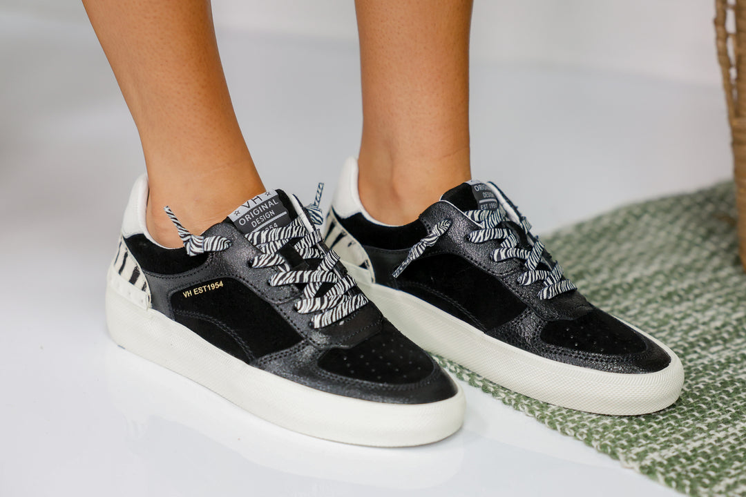 Vintage Havana - Zebra Pop Black Mid Top Sneakers