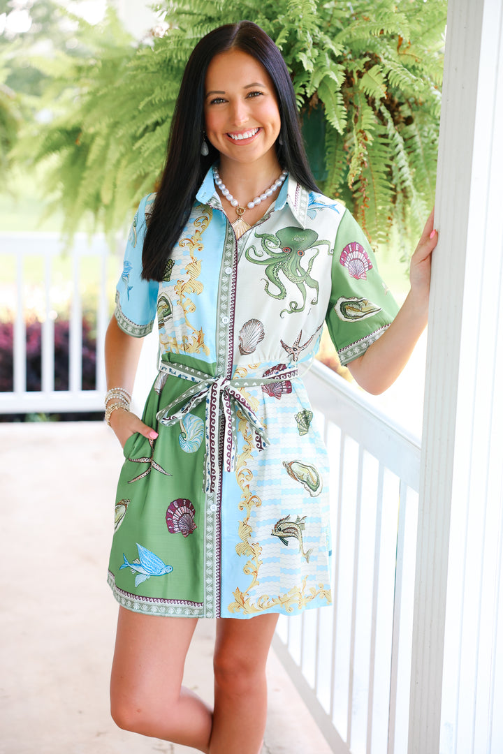 Barbados Belted Shirt Dress