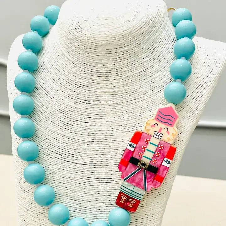 Holiday Beaded Nutcracker Necklace
