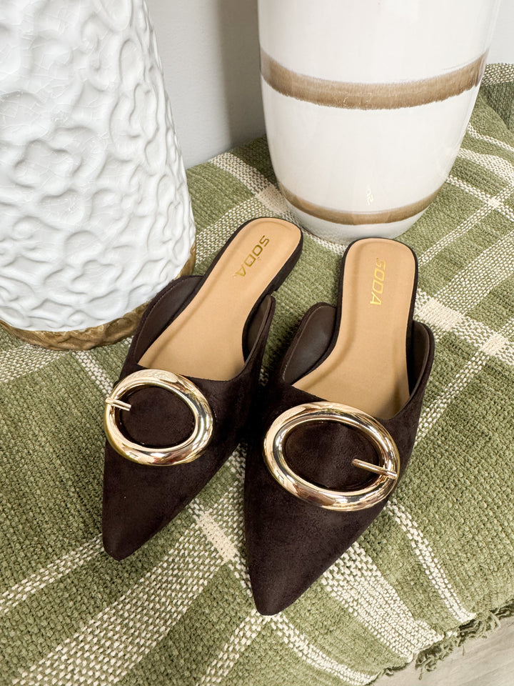 Jamie Pointed Toe Mule "Brown"