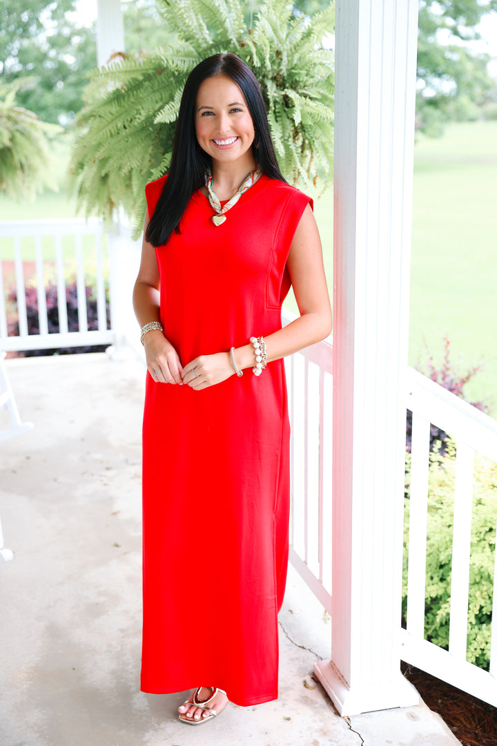 Butter Soft Side Slit Maxi "Red"