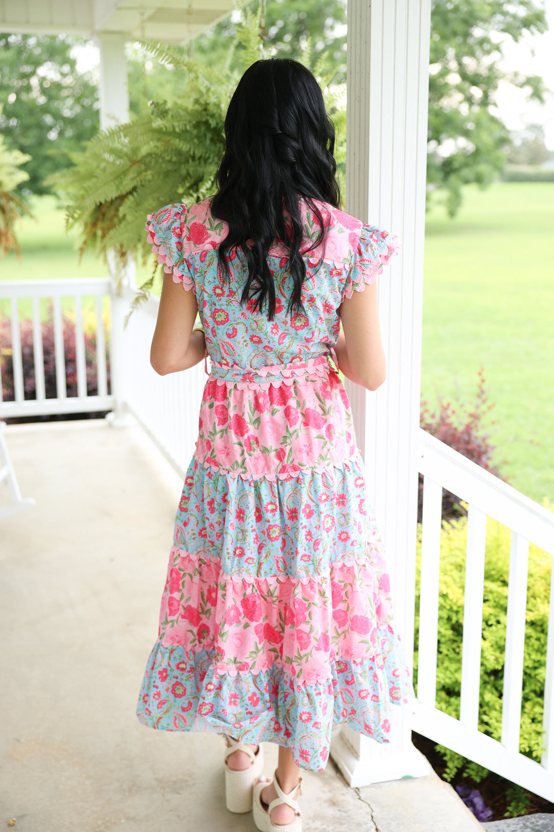 Southern Floral Midi Dress "Pink"