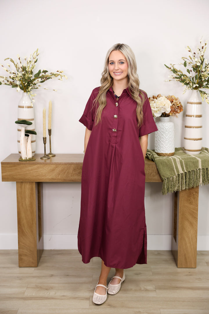 The Staple Midi Dress "Wine"