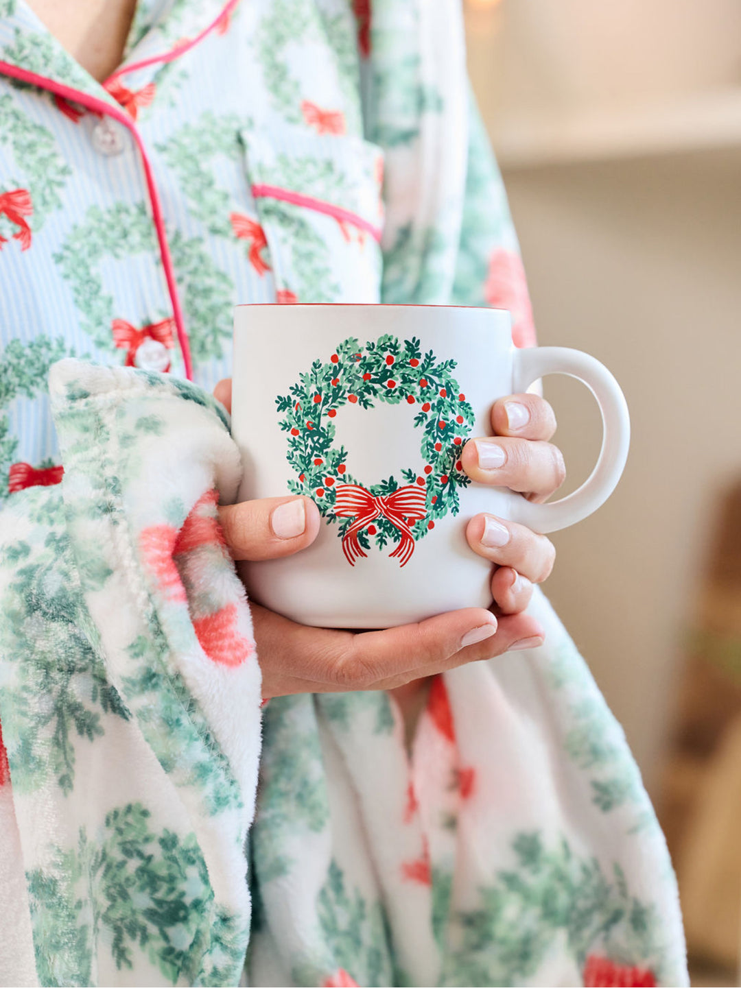 Mary Square - Everyday Mug - Wreath & Ribbon