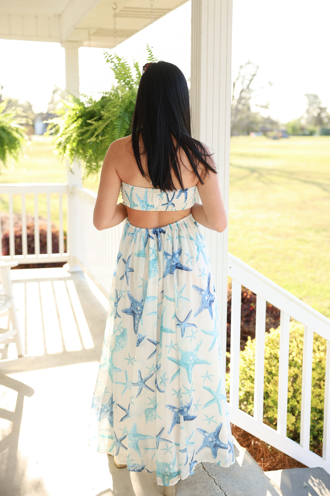 Starfish Chiffon Resort Maxi Dress