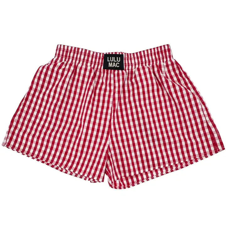 LULU MAC- Gingham Boxer Shorts "Red"