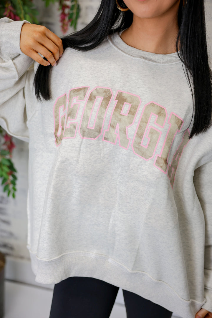 'GEORGIA & GA' Camo Reversible Mock Neck Sweatshirt