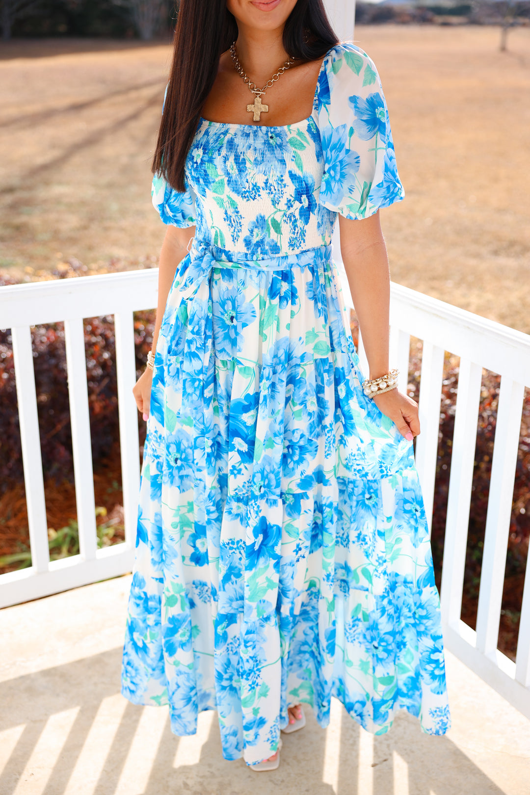 Blue Petal Maxi Dress