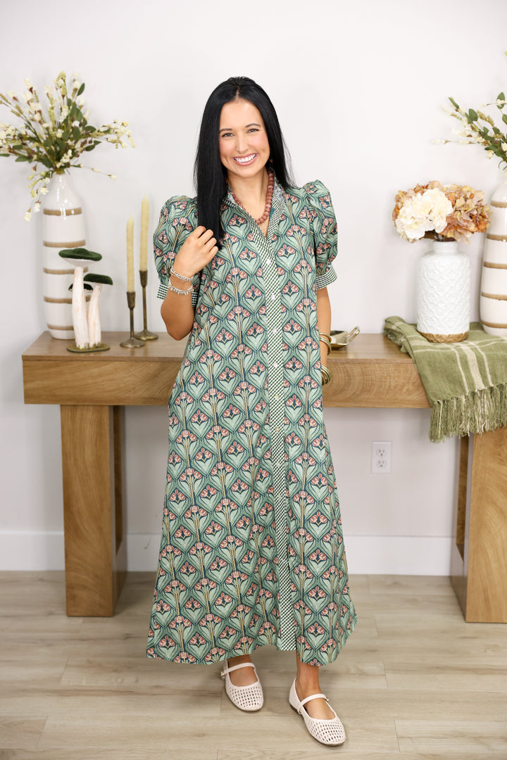 The Sage Garden Dress "H Green"