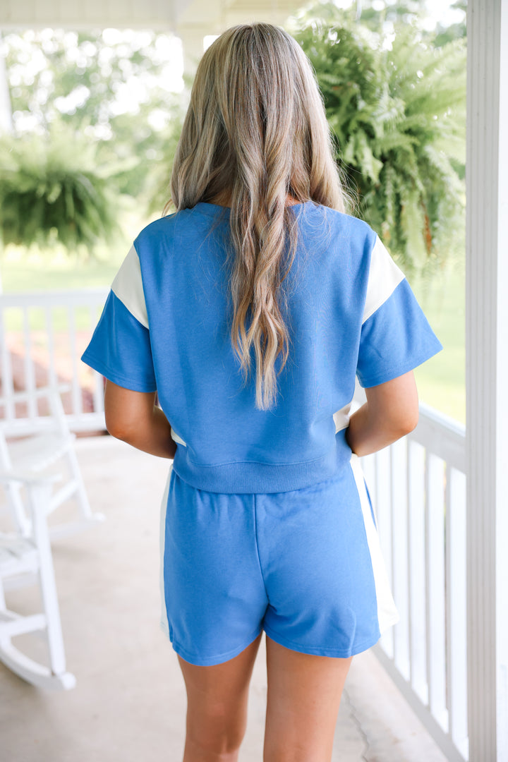 Taylor Contrast French Terry Set "Blue/Ivory"