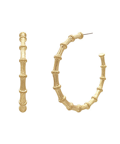 Bamboo Shape Hoops "Vintage Gold"