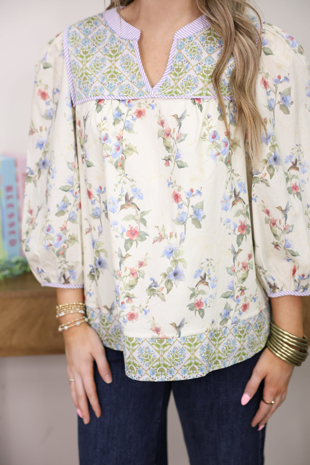 Bloom & Flutter Top "Beige Mix"