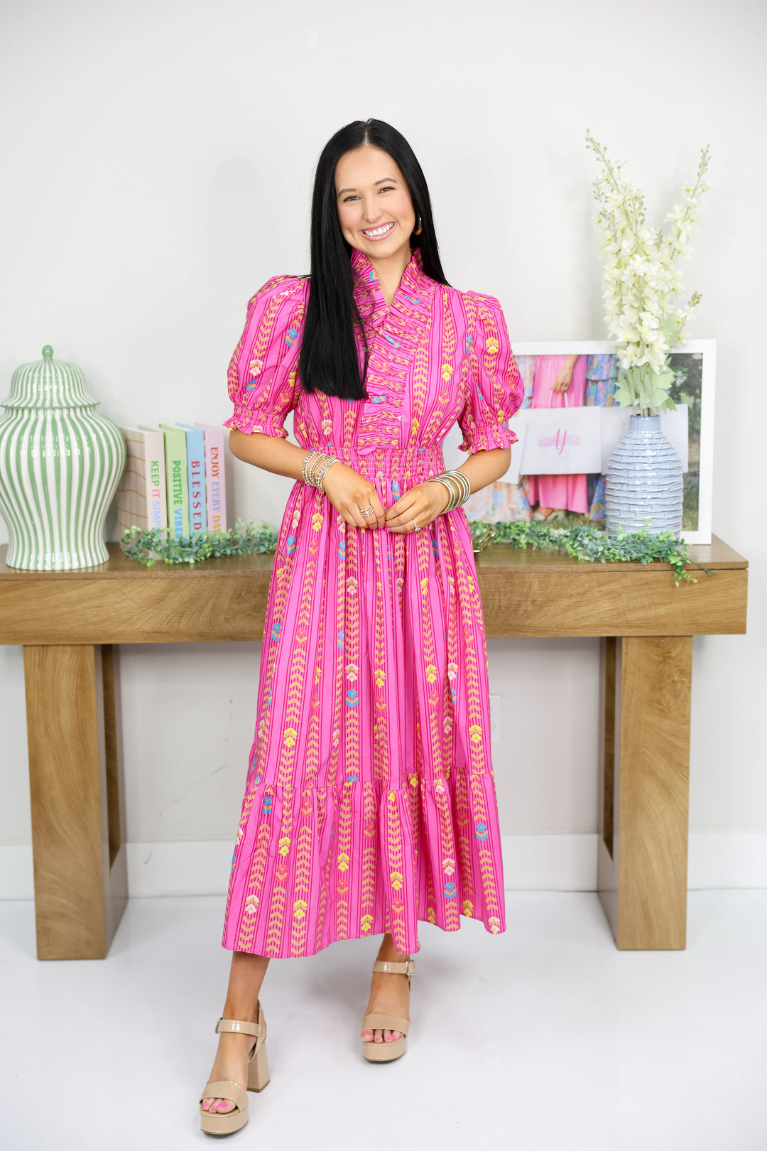 Color Spectrum Midi Dress "Peony Mix"