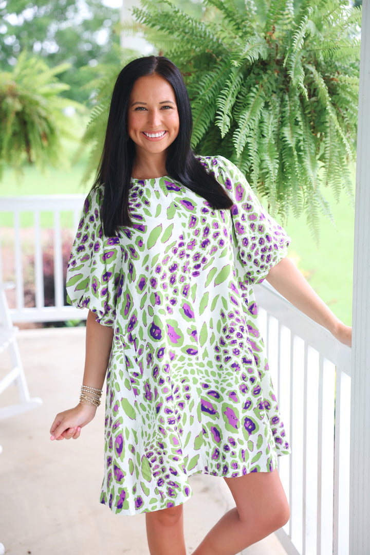 Wild Orchid Dress “Green/Purple"