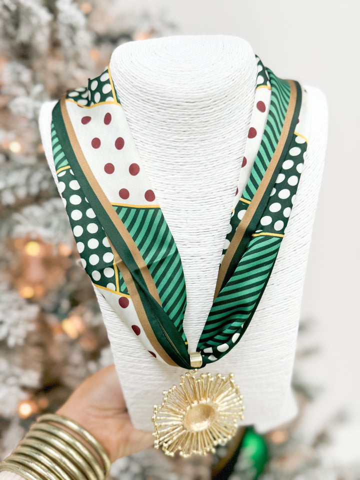 Hart Designs Jewelry - Green/Wine Fun Printed Scarf Necklace