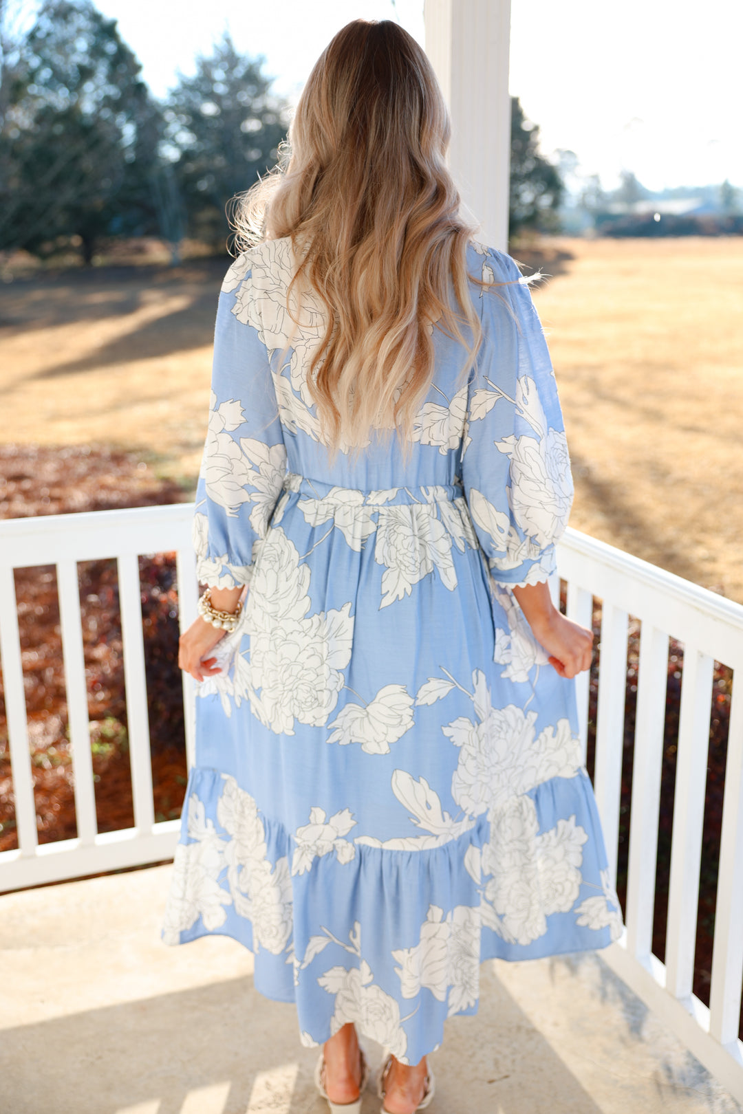 Petal Dreams Midi Dress "Blue"