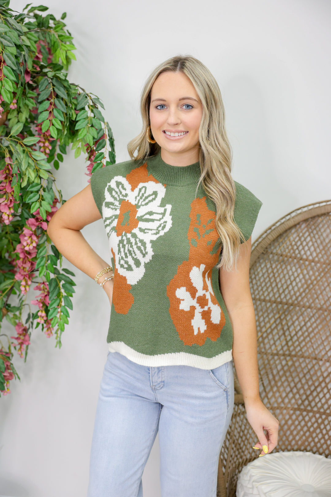 Sweet As You Sweater Top "Olive"