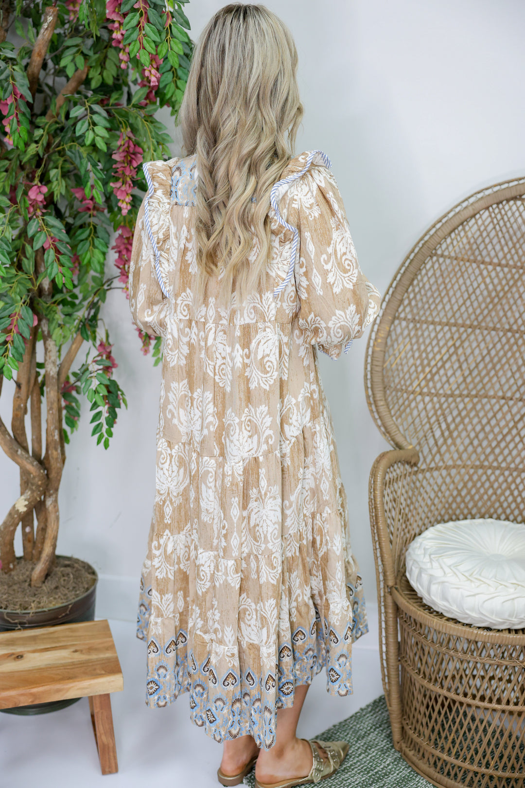 Autumn Breeze Midi Dress "Taupe"