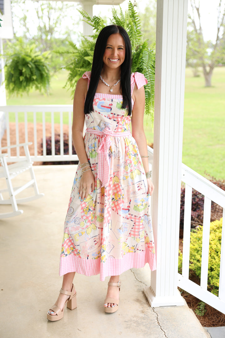 Capri Summer Midi Dress "Pink"