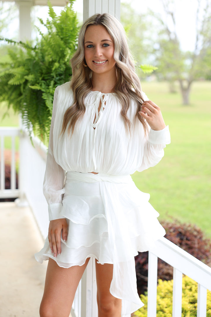 Shimmer Organza Blouse & Mini Skirt Set