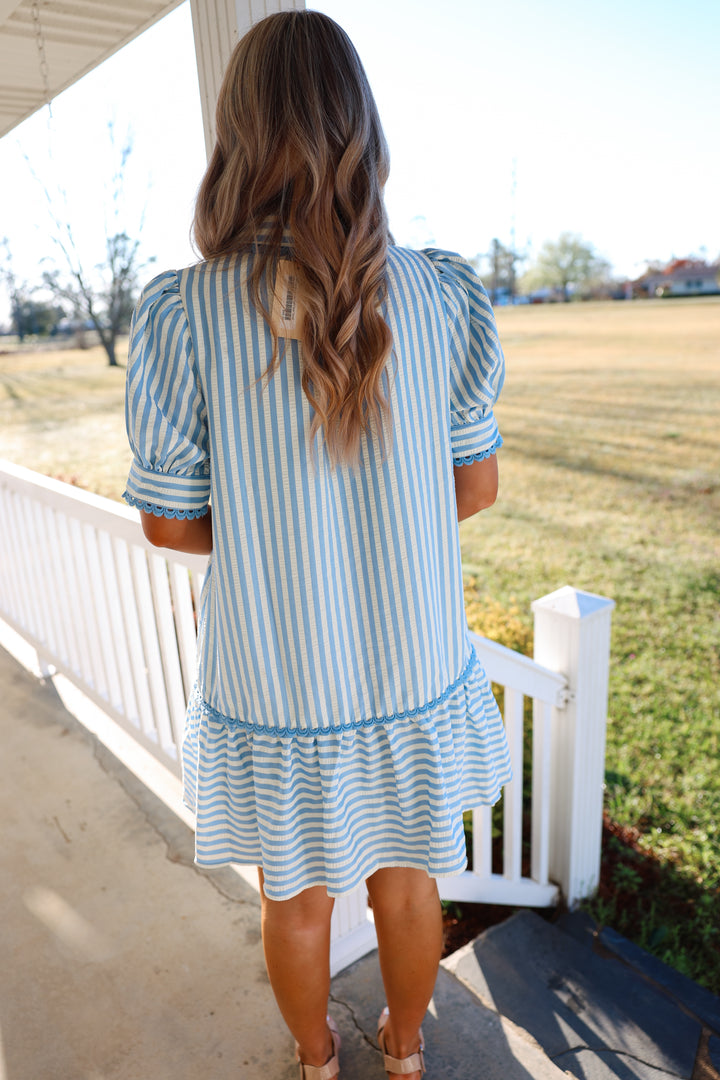 Striped Era Dress "Light Blue"