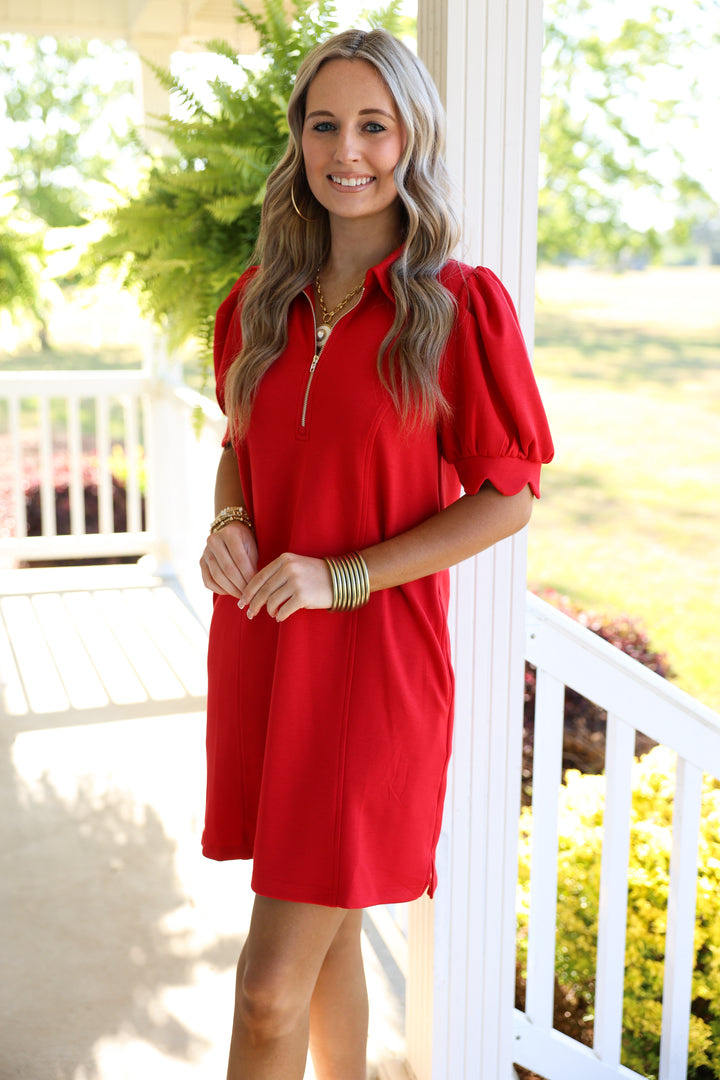The Palm Breeze Dress "Red"