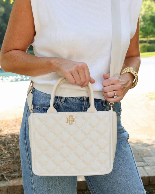 Caroline Hill - Ricky Mini Tote "Cream Quilted DQ"
