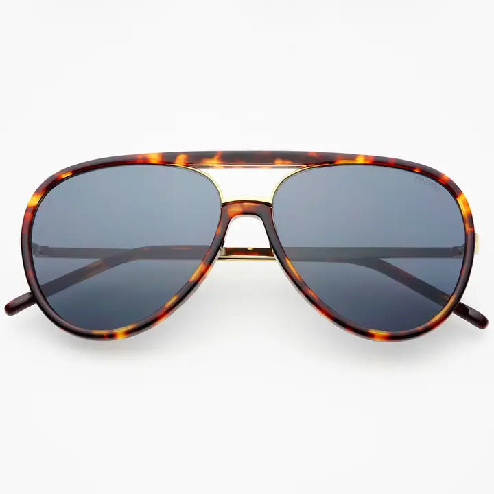 FREYRS - Shay Unisex Aviator Sunglasses - Tortoise/Solid Gray