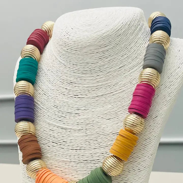 Fall Carousel Necklace "Multi Gold"